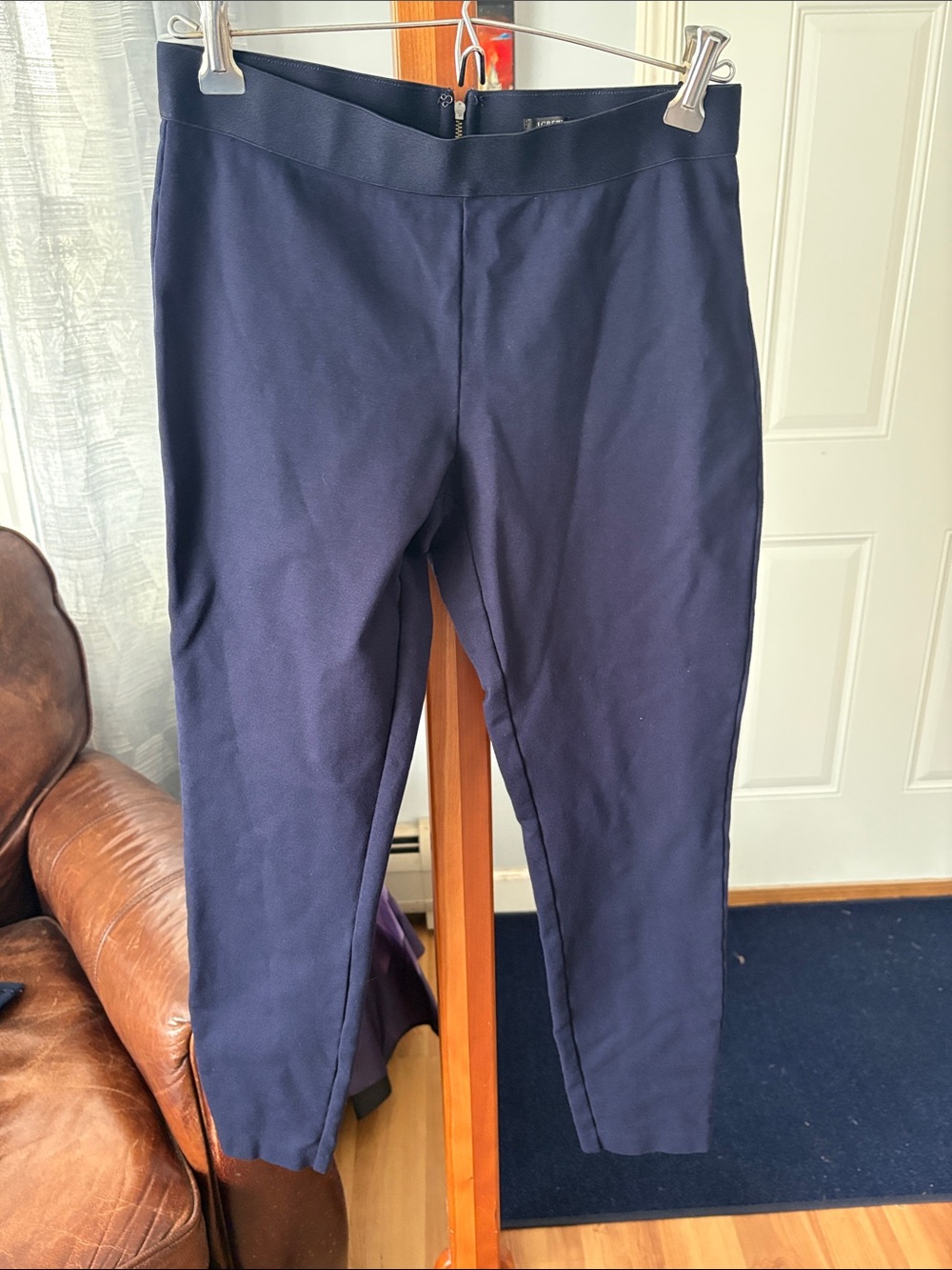 J. Crew Navy Straight-Leg Ponte Pants